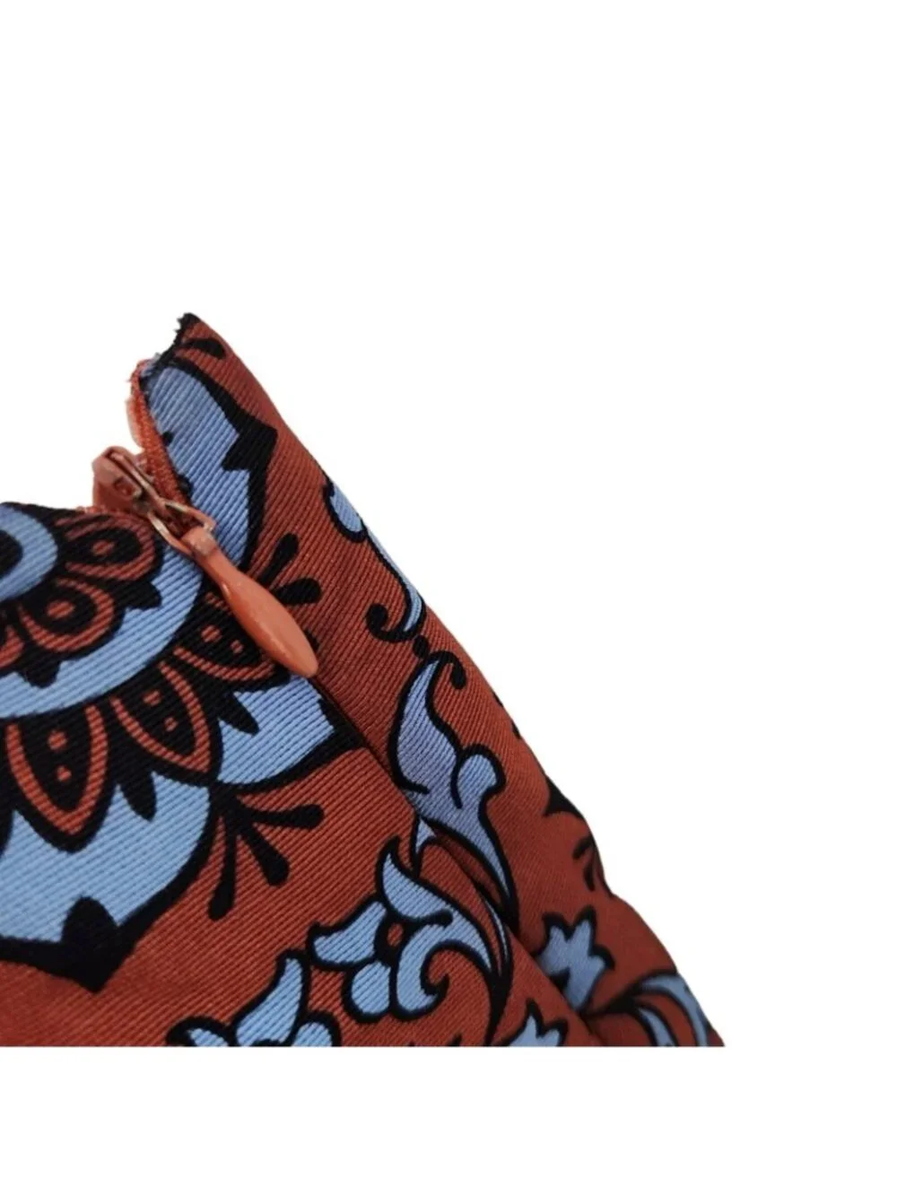 Versus By Versace Vintage Print Mini Skirt Rust & Blue Made In Italy Small